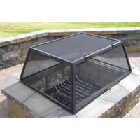 Rectangle Carbon Steel Hinged Fire Pit Screen