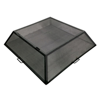 Square Carbon Steel Hinged Fire Pit Screen