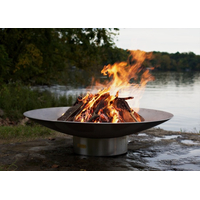 Stainless Steel Bella Vita Wood Burning Fire Pit 70 Inches