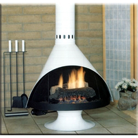 Malm Zircon Gas Burning Fireplace 34 Inch Shown In RAL 9010 Finish