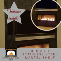 Customer Install - Brushed Stainless Steel Mantel Shelf