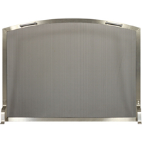 Stainless steel arch single panel fireplace screen