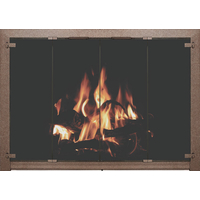 Cascade All Glass Masonry Fireplace Door in Burnished Silver premium finish