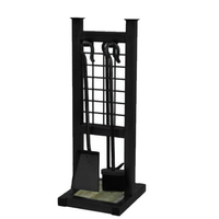 Edison Stand Fireplace Tool Set Shown in Matte Black