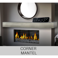 Corner fireplace mantel shelf