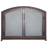 Denali Arched Working Door Fireplace Screen shown in Oil Rubbed Bronze powder coat