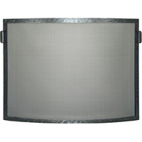 Forged Steel Laramie convex single panel fireplace screen shown in Clear Natural finish