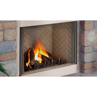 Superior VRE4336 Outdoor Gas Fireplace shown in white herringbone