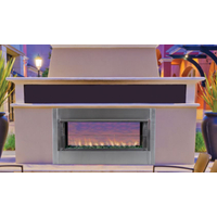 Superior VRE5443 Outdoor Gas Fireplace shown with see thru kit installed