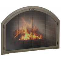 Legend Arched Masonry Fireplace Door in Rustic Black