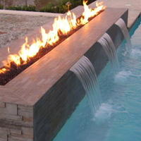 Linear fire pit burner & scuppers