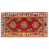Crimson Oriental Rectangle Wool Hearth Rug 44 x 22 Inch