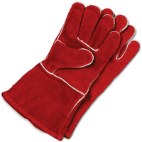 Red Leather Fire Retardant Gloves