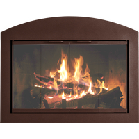 Heritage Arch Plate Masonry Fireplace Door in New Rust Finish