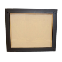 Fixed Panel masonry fireplace door for see through fireplaces - shown in matte black with bronze tempered glass