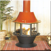 Malm 32 inch spin a fire wood burning fireplace shown with porcelain base