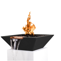 24" Maya Fire and Water Bowl in Black Finish
