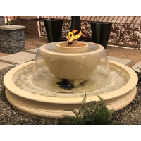 California Fountain Fire and Water Bowl in sand color with optional basin