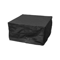 Square Fire Pit and Bowl Canvas Cover Black 30 Inch