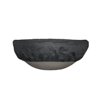 60 Inch Round Fire Pit and Bowl Canvas Cover - Black
