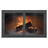 Normandy Fireplace Door in Black with Bifold Doors