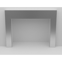 3 Sided Fireplace Surround In Brushed Stainless Steel Finish