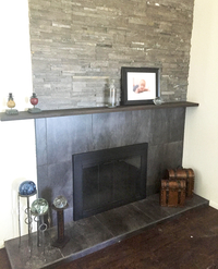 Customer photo of the Ardmore fireplace door for masonry fireplaces