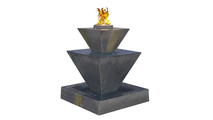 GFRC Double Oblique Fountain with Fire