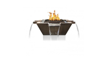 Maya 4-Way Square Copper Fire & Water Bowl 30 Inch