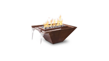 30 Inch Square Nile Hammered Copper Fire and Water Bowl