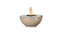Sevilla 360° Round Concrete Fire & Water Bowl 38 Inch in Vanilla
