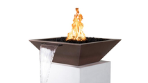 30" Square Madrid Hammered Copper Fire & Water Bowl