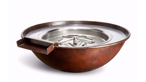 31 Inch Round Tempe Copper Fire and Water Bowl Electronic Ignition 24VAC