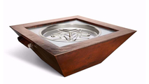 40 Inch Square Sedona Copper Fire and Water Bowl Electronic Ignition 12VAC