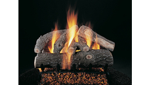 Frosted Oak Vented Gas Log Set On FX Burner