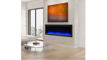 SimpliFire 72" Allusion Platinum Electric Fireplace