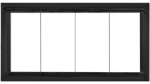 Zion Zero Clearance Fireplace Door - Matte Black - Square handles -  Clearview Bi-fold Doors