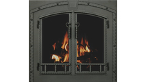 Denali Arch Conversion Masonry Fireplace Door in Textured Black