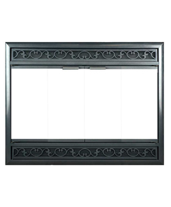 Brookfield Aluminum ZC Deluxe Refacing in Rustic Black with Scroll louvers