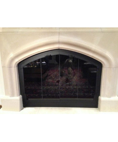 Cathedral Arched Fireplace Door in Matte Black