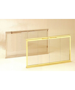 Decorator Glass & Track Fireplace Door - Shown In Antique Brass And Polished Brass