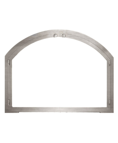Natural Stainless Steel Arched Masonry Fireplace Door