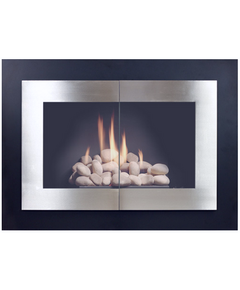 Saratoga Masonry Fireplace Door in Matte Black powder coat and plated brushed nickel doors