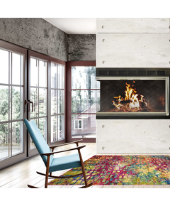 Silhoutte Corner Fireplace Door in Satin Nickel