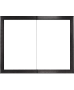 Slim Moderne Masonry Fireplace Door in Matte Black