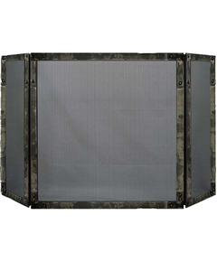 Chesapeake Triple Panel Fireplace Screen shown in Burnished Bronze premium finish