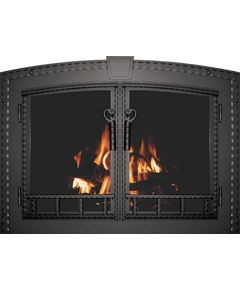 Denali Arched Masonry Fireplace Door in Textured Black