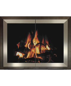Pinnacle Masonry Fireplace Door - Antique Black And Brite Nickel Doors