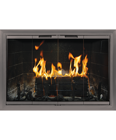 Z-Laser Zero Clearance Fireplace Door In Textured Grey Iron