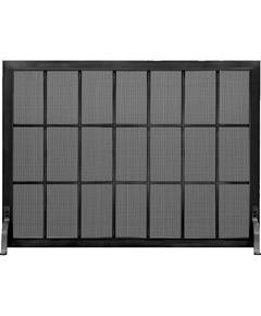 Industrial Fireplace Screen shown in matte black